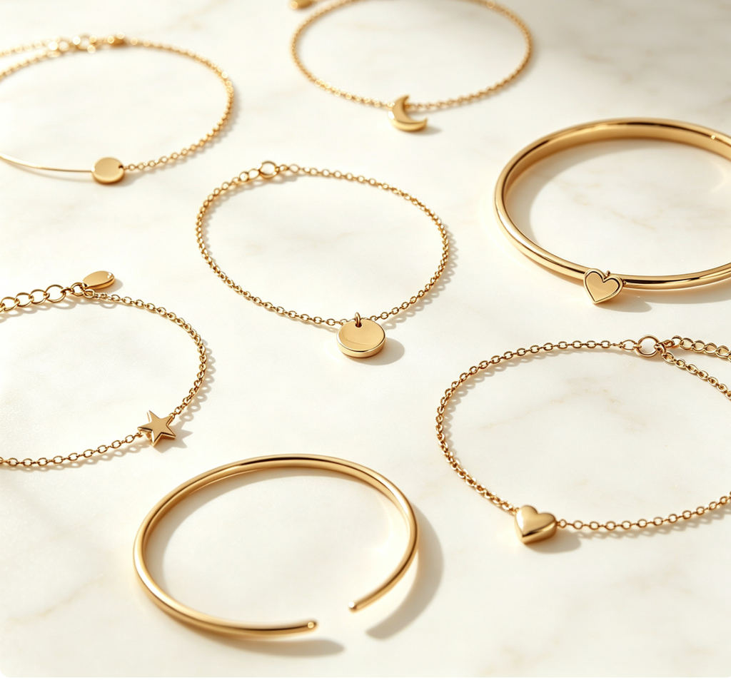Smooth Thin Plain Gold Bangle
