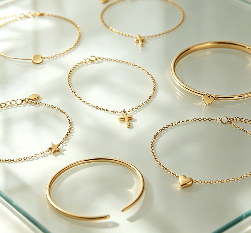 Smooth Thin Plain Gold Bangle
