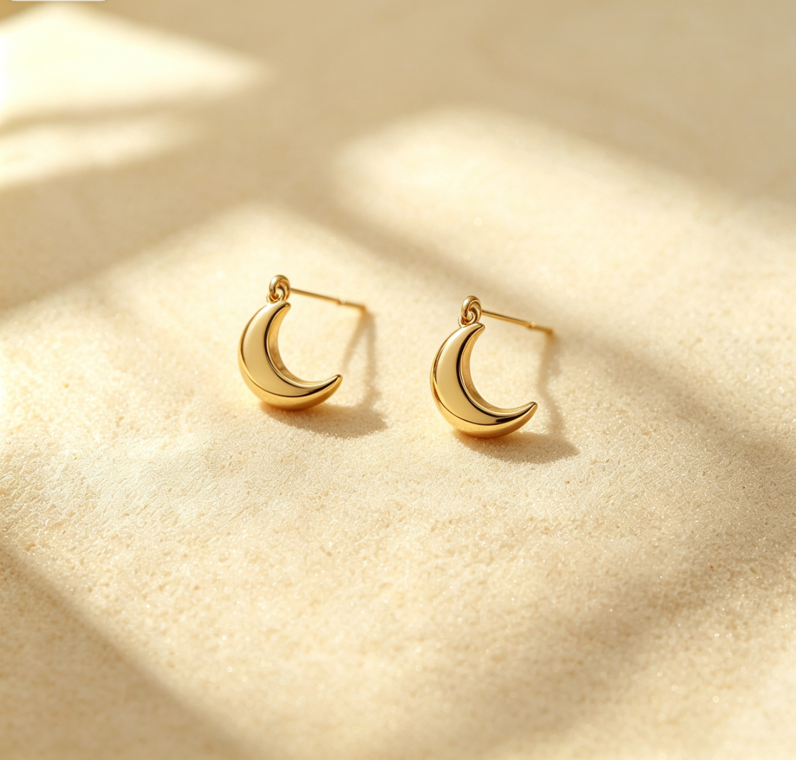 Smooth Mini Round Disc Gold Studs