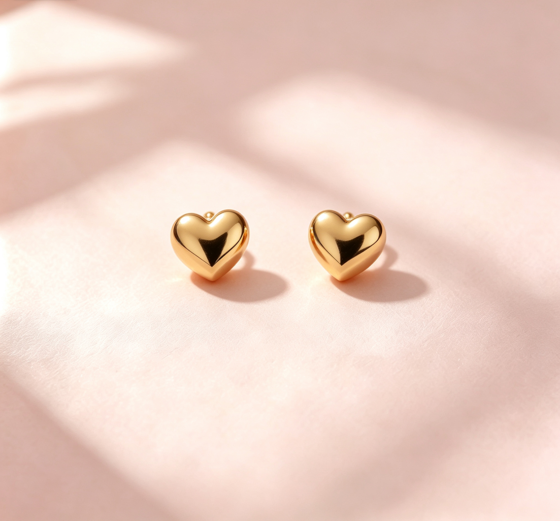 Smooth Mini Round Disc Gold Studs